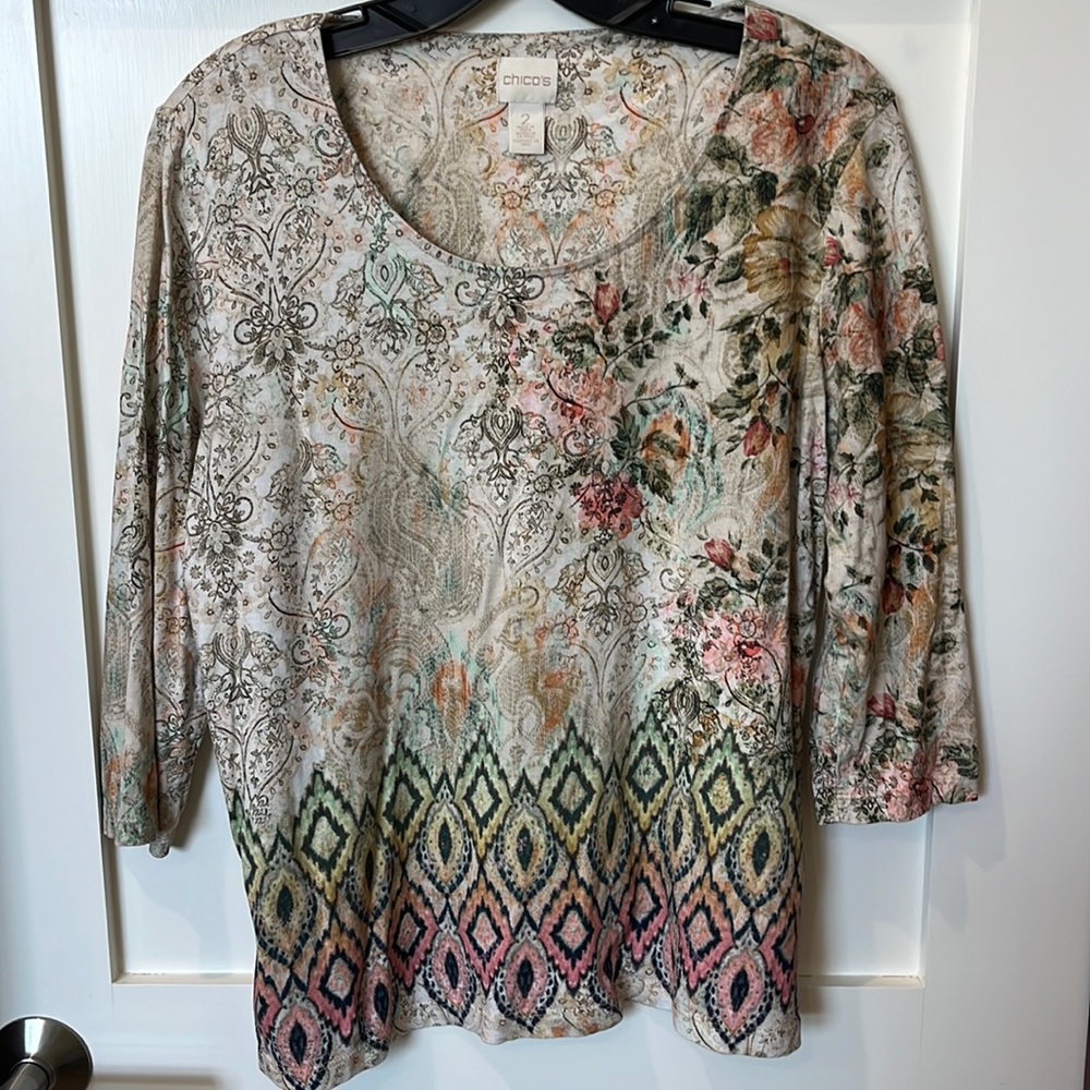 Multicolored Chicos size2 shirt
